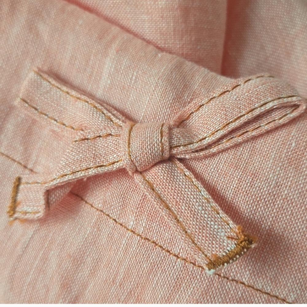 Final $! Anthropologie Harmony Hemp Salmon Pink King Duvet - Picture 2 of 11